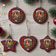 McPherson Modern Tartan Crest Christmas Ceramic Ornament