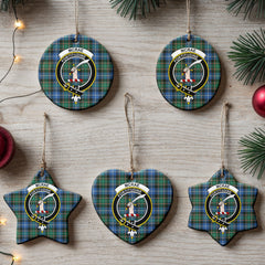 McRae Hunting Ancient Tartan Crest Christmas Ceramic Ornament