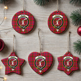 McRae Modern Tartan Crest Christmas Ceramic Ornament