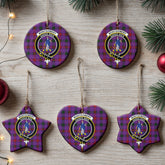 Montgomery Modern Tartan Crest Christmas Ceramic Ornament