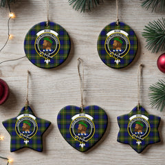 Muir Tartan Crest Christmas Ceramic Ornament