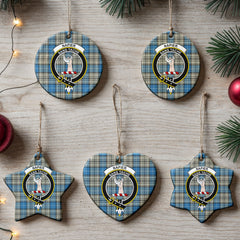 Napier Ancient Tartan Crest Christmas Ceramic Ornament