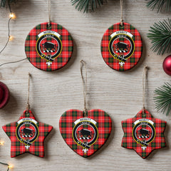 Nesbitt Modern Tartan Crest Christmas Ceramic Ornament