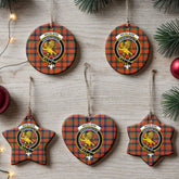 Nicolson Ancient Tartan Crest Christmas Ceramic Ornament