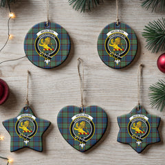 Nicolson Hunting Ancient Tartan Crest Christmas Ceramic Ornament