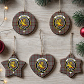 Nicolson Hunting Weathered Tartan Crest Christmas Ceramic Ornament