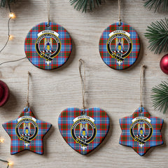 Preston Tartan Crest Christmas Ceramic Ornament