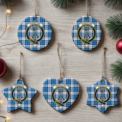 Roberton Tartan Crest Christmas Ceramic Ornament