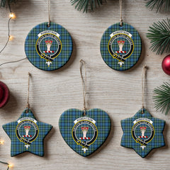 Robertson Hunting Ancient Tartan Crest Christmas Ceramic Ornament