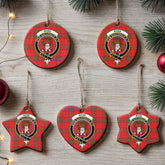 Ross Modern Tartan Crest Christmas Ceramic Ornament