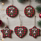 Roxburgh District Tartan Crest Christmas Ceramic Ornament