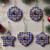 Rutherford Tartan Crest Christmas Ceramic Ornament