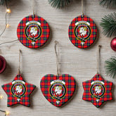 Ruthven Modern Tartan Crest Christmas Ceramic Ornament