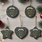 Scott Green Modern Tartan Crest Christmas Ceramic Ornament