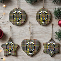 Scott Green Weathered Tartan Crest Christmas Ceramic Ornament
