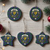 Sinclair Hunting Modern Tartan Crest Christmas Ceramic Ornament