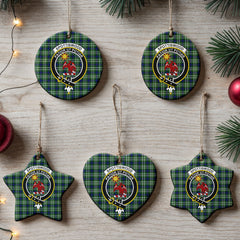 Spottiswood Tartan Crest Christmas Ceramic Ornament