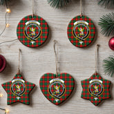 Stewart Atholl Modern Tartan Crest Christmas Ceramic Ornament