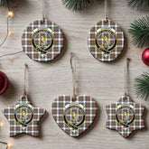 Stewart Dress Modern Tartan Crest Christmas Ceramic Ornament