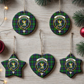 Stewart Old Modern Tartan Crest Christmas Ceramic Ornament