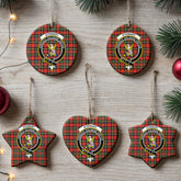 Stewart Royal Modern Tartan Crest Christmas Ceramic Ornament
