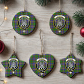 Strang (or Strange) Tartan Crest Christmas Ceramic Ornament
