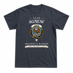 Agnew Ancient Tartan Crest Mischief and Mayhem T-shirt