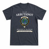 Arbuthnot Ancient Tartan Crest Mischief and Mayhem T-shirt