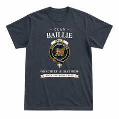 Baillie Tartan Crest Mischief and Mayhem T-shirt