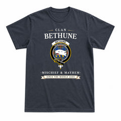 Bethune Ancient Tartan Crest Mischief and Mayhem T-shirt