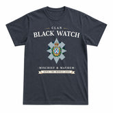 Black Watch Ancient Tartan Crest Mischief and Mayhem T-shirt