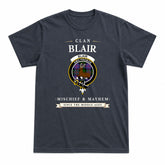 Blair Modern Tartan Crest Mischief and Mayhem T-shirt