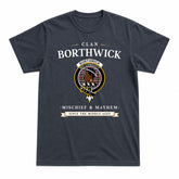 Borthwick Ancient Tartan Crest Mischief and Mayhem T-shirt