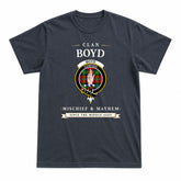 Boyd Modern Tartan Crest Mischief and Mayhem T-shirt