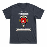 Brodie Modern Tartan Crest Mischief and Mayhem T-shirt