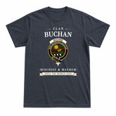 Buchan Modern Tartan Crest Mischief and Mayhem T-shirt