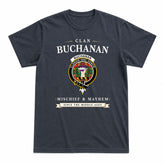 Buchanan Old Sett Tartan Crest Mischief and Mayhem T-shirt