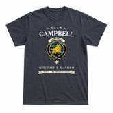 Campbell Argyll Ancient Tartan Crest Mischief and Mayhem T-shirt