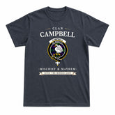 Campbell of Cawdor Modern Tartan Crest Mischief and Mayhem T-shirt