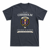 Chisholm Hunting Modern Tartan Crest Mischief and Mayhem T-shirt