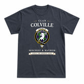 Colville Tartan Crest Mischief and Mayhem T-shirt