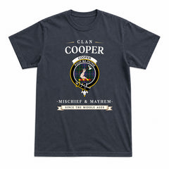 Cooper Tartan Crest Mischief and Mayhem T-shirt