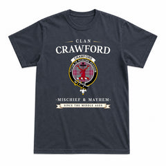 Crawford Ancient Tartan Crest Mischief and Mayhem T-shirt