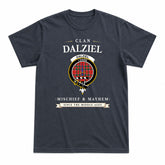 Dalziel Modern Tartan Crest Mischief and Mayhem T-shirt