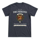 Drummond Clan Tartan Crest Mischief and Mayhem T-shirt