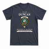 Duncan Ancient Tartan Crest Mischief and Mayhem T-shirt