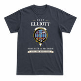 Elliott Ancient Tartan Crest Mischief and Mayhem T-shirt