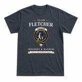 Fletcher Modern Tartan Crest Mischief and Mayhem T-shirt