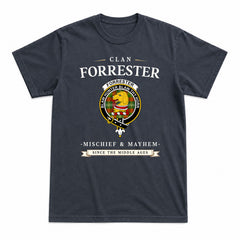 Forrester Tartan Crest Mischief and Mayhem T-shirt