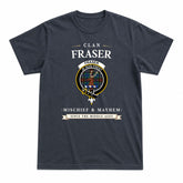 Fraser (of Lovat) Hunting Ancient Tartan Crest Mischief and Mayhem T-shirt